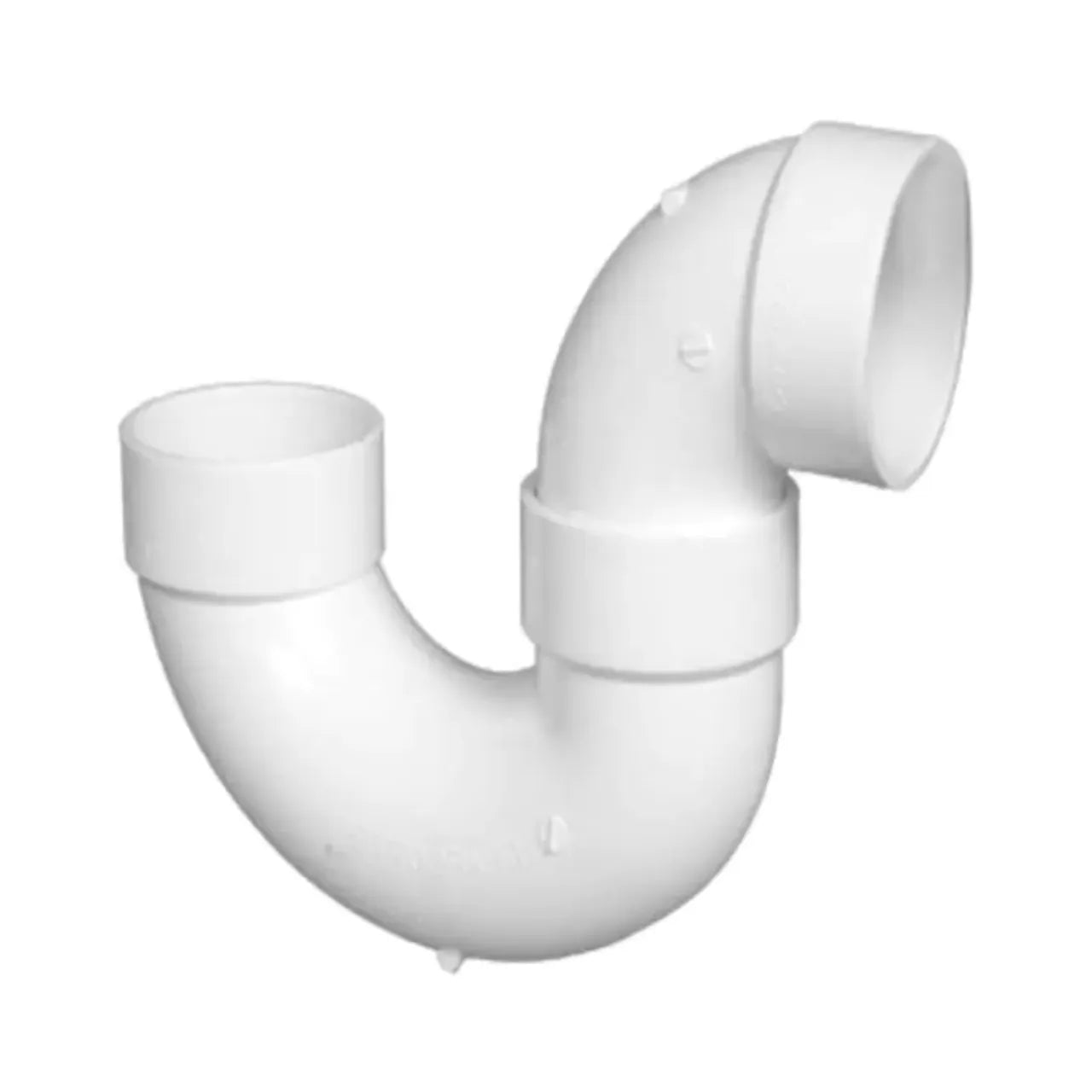 The Go Build 2 in. PVC DWV P-Trap with Solvent Weld Joint securely prevents sewer gases from entering buildings and is commonly used under sinks. It features a white plastic U-bend design for easy installation.